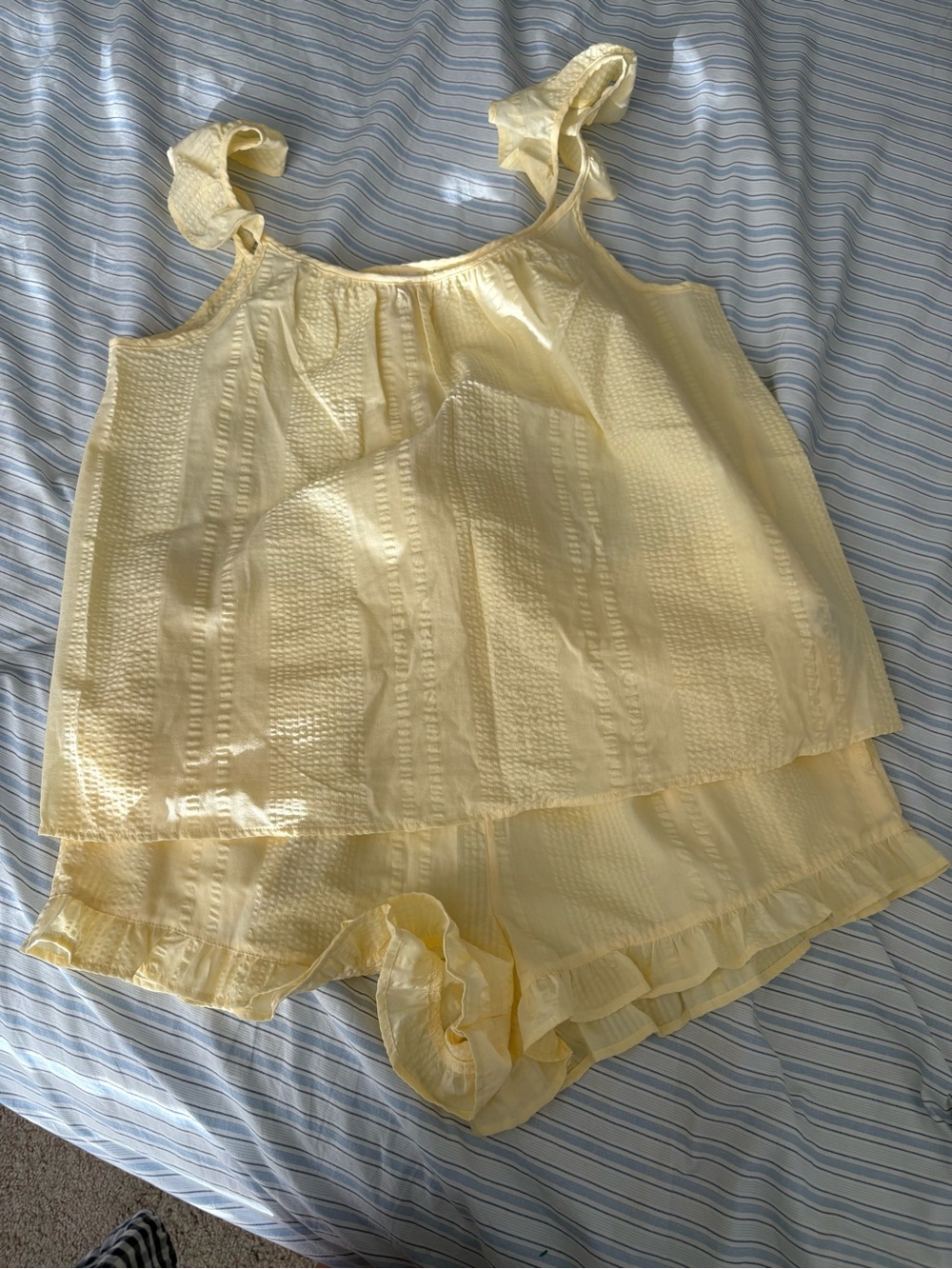 Joyspun Light Yellow Ruffled PJ